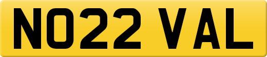 NO22 VAL private number plate